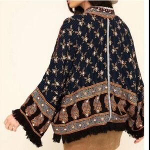 Free people rays of light oversized embellished jacket cardigan duster